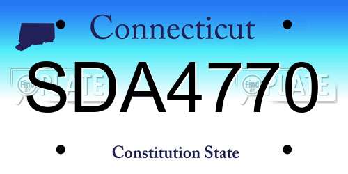 SDA4770 Connecticut License Plate