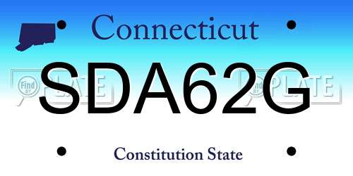 SDA62G Connecticut License Plate