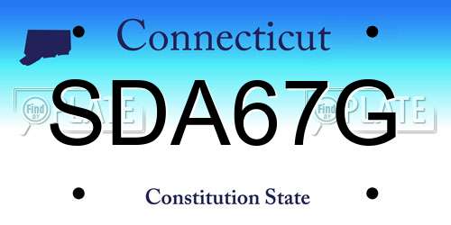 SDA67G Connecticut License Plate
