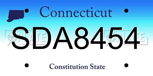 SDA8454 Connecticut License Plate