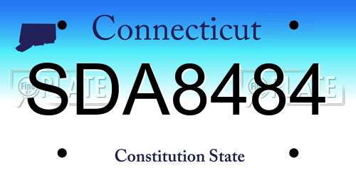 SDA8484 Connecticut License Plate