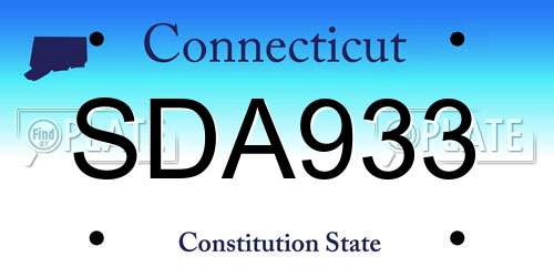 SDA933 Connecticut License Plate