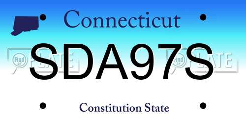 SDA97S Connecticut License Plate
