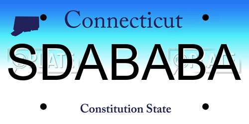 SDABABA Connecticut License Plate