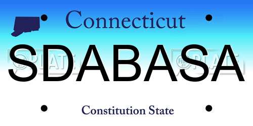 SDABASA Connecticut License Plate