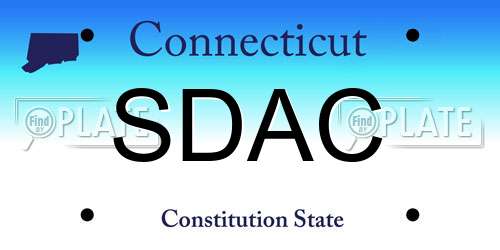 SDAC Connecticut License Plate