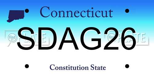 SDAG26 Connecticut License Plate