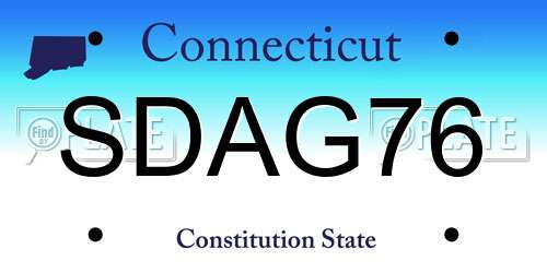 SDAG76 Connecticut License Plate