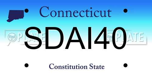 SDAI40 Connecticut License Plate