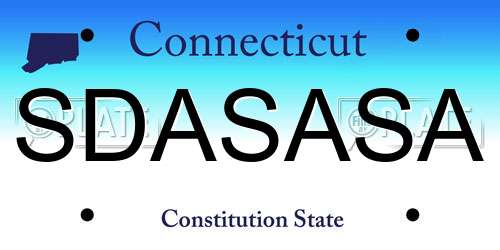 SDASASA Connecticut License Plate