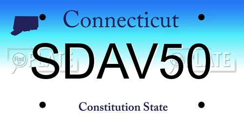 SDAV50 Connecticut License Plate