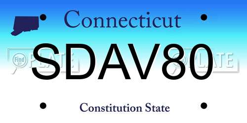 SDAV80 Connecticut License Plate
