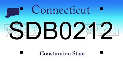SDB0212 Connecticut License Plate