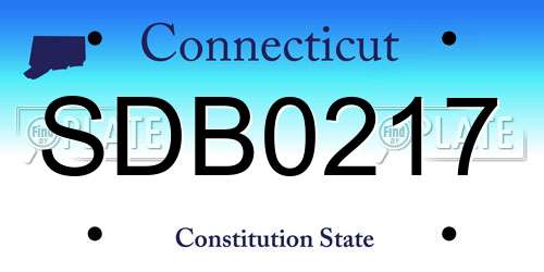 SDB0217 Connecticut License Plate