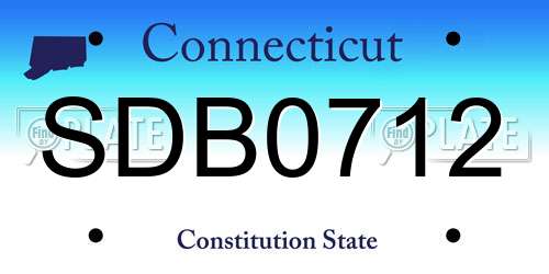 SDB0712 Connecticut License Plate