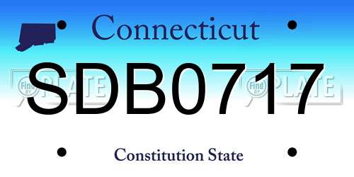 SDB0717 Connecticut License Plate
