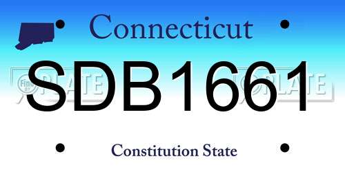 SDB1661 Connecticut License Plate