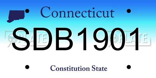 SDB1901 Connecticut License Plate