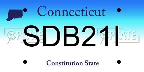 SDB21I Connecticut License Plate