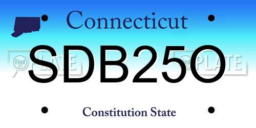 SDB25O Connecticut License Plate