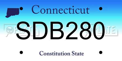 SDB280 Connecticut License Plate