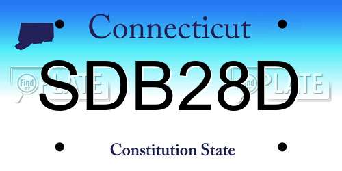 SDB28D Connecticut License Plate