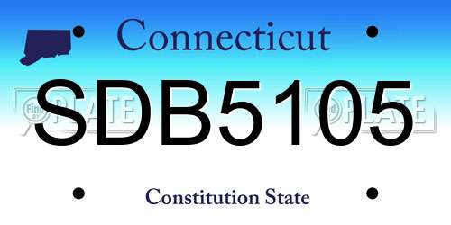 SDB5105 Connecticut License Plate