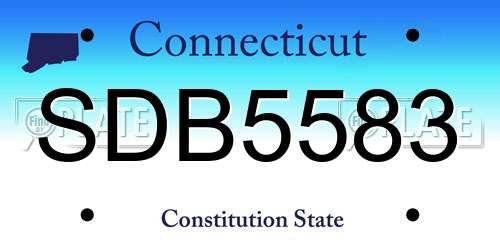 SDB5583 Connecticut License Plate
