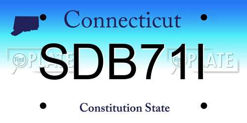 SDB71I Connecticut License Plate