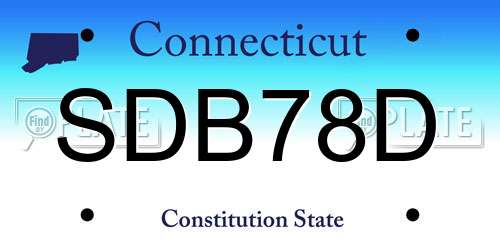 SDB78D Connecticut License Plate