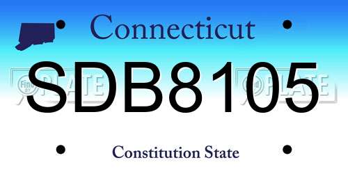 SDB8105 Connecticut License Plate