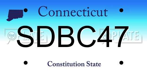 SDBC47 Connecticut License Plate