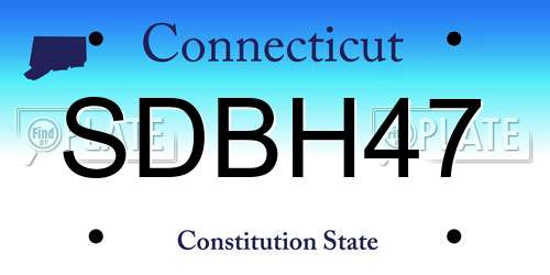 SDBH47 Connecticut License Plate