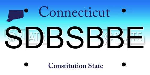 SDBSBBE Connecticut License Plate