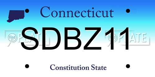SDBZ11 Connecticut License Plate