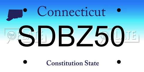 SDBZ50 Connecticut License Plate