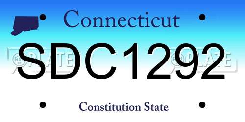 SDC1292 Connecticut License Plate
