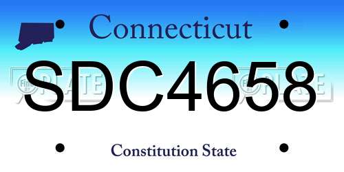 SDC4658 Connecticut License Plate