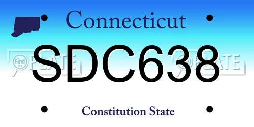 SDC638 Connecticut License Plate