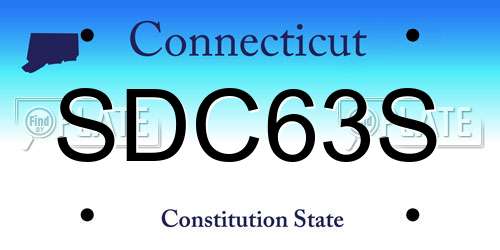 SDC63S Connecticut License Plate