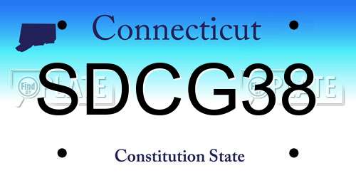 SDCG38 Connecticut License Plate