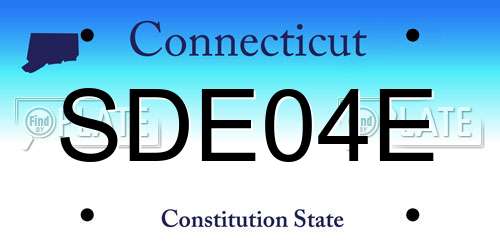 SDE04E Connecticut License Plate