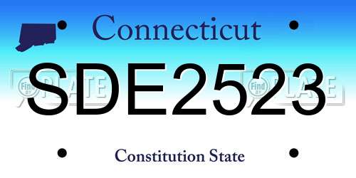 SDE2523 Connecticut License Plate