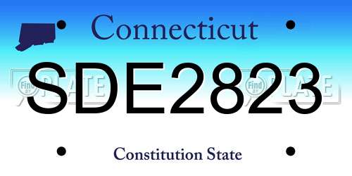 SDE2823 Connecticut License Plate