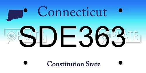 SDE363 Connecticut License Plate
