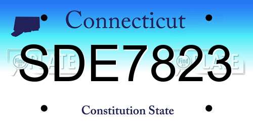 SDE7823 Connecticut License Plate