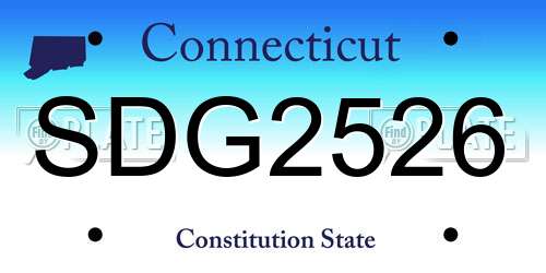 SDG2526 Connecticut License Plate