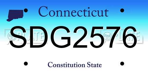 SDG2576 Connecticut License Plate