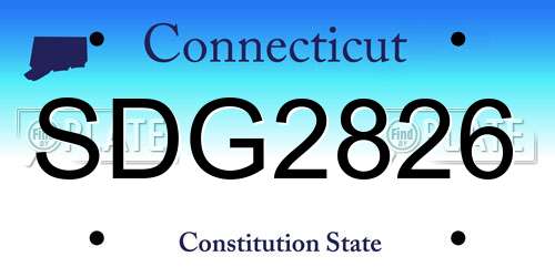 SDG2826 Connecticut License Plate