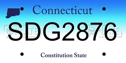 SDG2876 Connecticut License Plate
